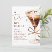 Tini beetje oudere espresso martini verjaardagsfee kaart (Staand voorkant)