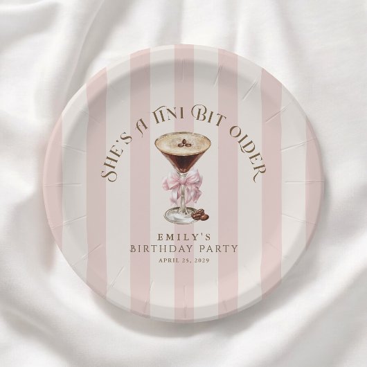 Tini beetje oudere espresso martini verjaardagsfee papieren bordje