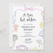 Tini beetje oudere hand getrokken verjaardagsfeest kaart (Voorkant)