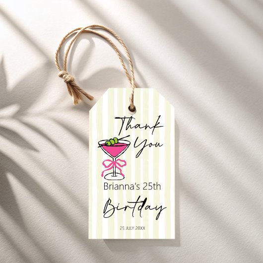 Tini beetje oudere handgetrokken retro verjaardag  cadeaulabel