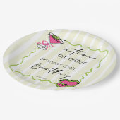 Tini beetje oudere handgetrokken retro verjaardag  papieren bordje (Gekanteld)