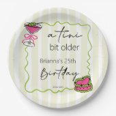 Tini beetje oudere handgetrokken retro verjaardag  papieren bordje (Voorkant)