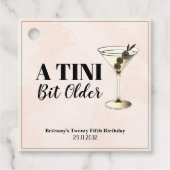Tini beetje oudere Martini cocktail verjaardag Bedankjes Labels (Voorkant)