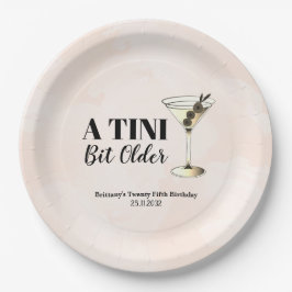 Tini beetje oudere Martini cocktail verjaardag Papieren Bordje