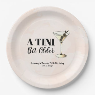 Tini beetje oudere Martini cocktail verjaardag Papieren Bordje