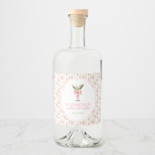 'Tini beetje oudere Martini Coquette verjaardag Likeurfles Etiket (Voorkant)