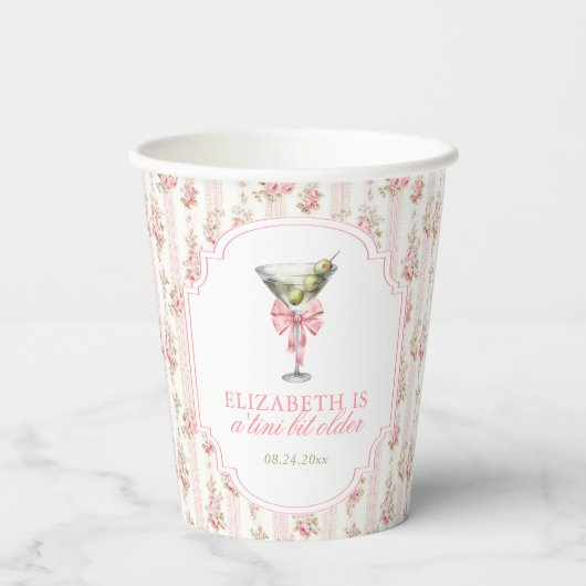 'Tini beetje oudere Martini Coquette verjaardag Papieren Bekers (Achterkant)