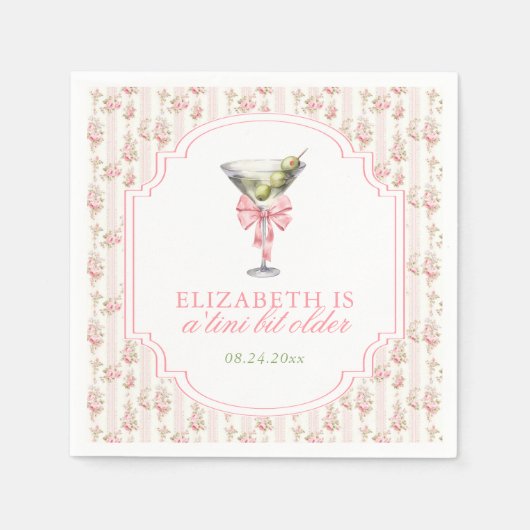 'Tini beetje oudere Martini Coquette verjaardag Servet (Voorkant)