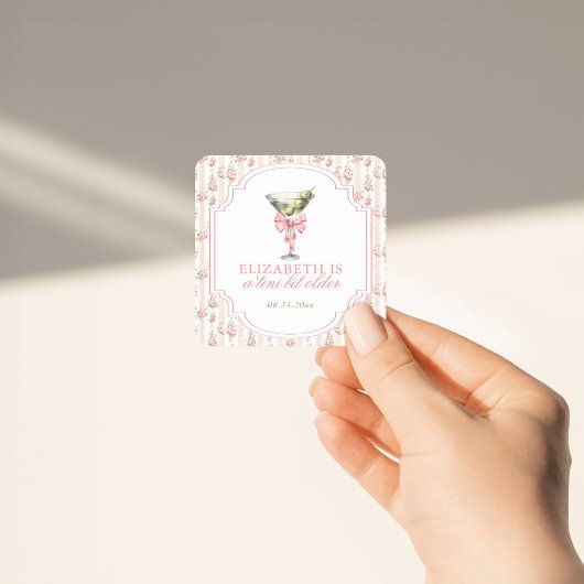 'Tini beetje oudere Martini Coquette verjaardag Vierkante Sticker