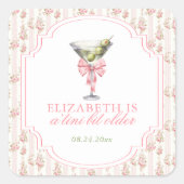 'Tini beetje oudere Martini Coquette verjaardag Vierkante Sticker (Voorkant)