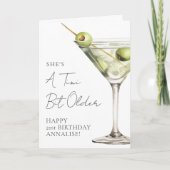 Tini beetje oudere Martini Happy Birthday Kaart (Voorkant)