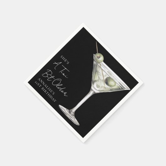 Tini beetje oudere Martini verjaardag Servet (Hoek)