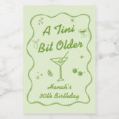 Tini beetje oudere Martini verjaardagsfeestje Wijn Etiket (Enkel label)