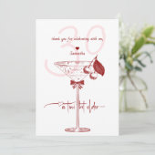 Tini beetje oudere moderne boog kersen Martini ver Bedankkaart (Staand voorkant)