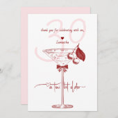 Tini beetje oudere moderne boog kersen Martini ver Bedankkaart (Voorkant / Achterkant)
