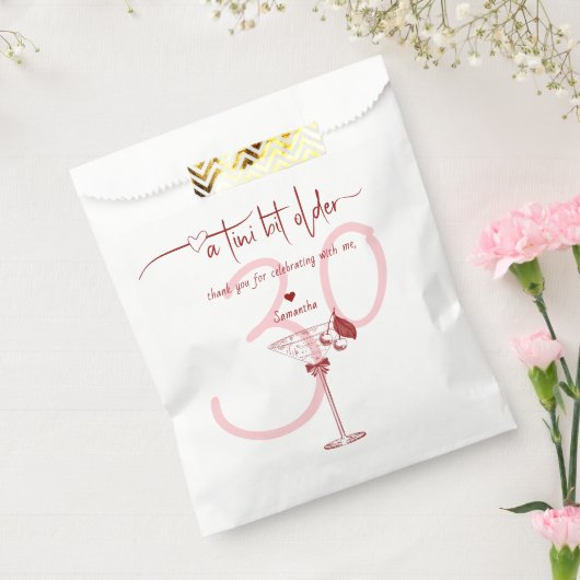 Tini beetje oudere moderne boog kersen Martini ver Bedankzakje (Gezegeld)