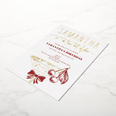 Tini beetje oudere moderne boog kersen Martini ver Folie Uitnodiging (Gedraaid)