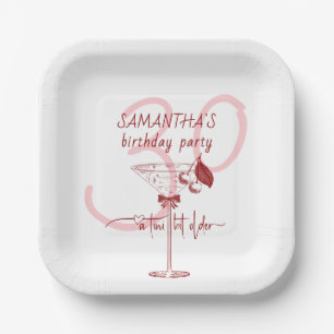 Tini beetje oudere moderne boog kersen Martini ver Papieren Bordje