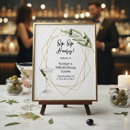 Tini Beetje Plezier Martini Soirée Welkom Bordje Poster