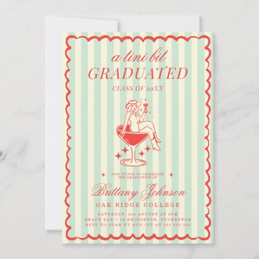 Tini Bit afgestudeerd Westerne Cowgirl Afstuderen Kaart (Voorkant)