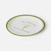 "Tini Bit Longer" Dirty Martini Olijf Bachelorette Papieren Bordje (Gekanteld)