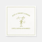"Tini Bit Longer" Dirty Martini Olive Bachelorette Servet (Voorkant)