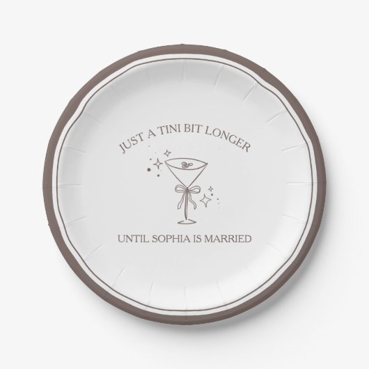 "Tini Bit Longer" Espresso Martini Bachelorette Papieren Bordje (Voorkant)
