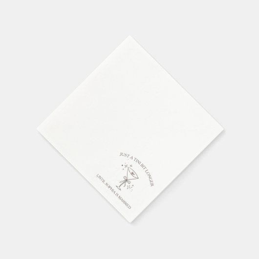 "Tini Bit Longer" Espresso Martini Vrijgezellenfee Servet (Hoek)