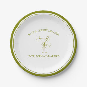 "Tini Bit Longer" Vies Martini Olijf Bachelorette Papieren Bordje