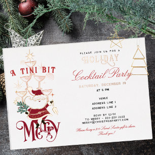 Tini Bit Merry Martini Kantoor Kerst Cocktails Folie Uitnodiging