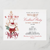 Tini Bit Merry Martini Office Christmas Cocktail Folie Uitnodiging (Voorkant)