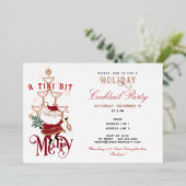 Tini Bit Merry Martini Office Christmas Cocktail Folie Uitnodiging (Staand Voorkant)