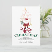 Tini Bit Merry Martini Office Christmas Santa Feestdagenkaart (Staand voorkant)
