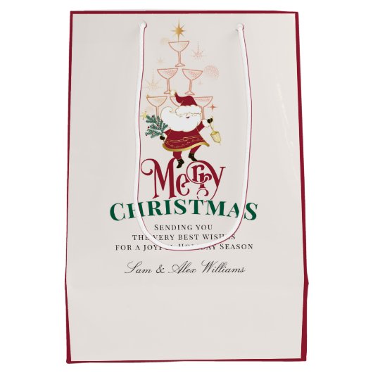 Tini Bit Merry Martini Office Christmas Santa Medium Cadeauzakje (Achterkant)