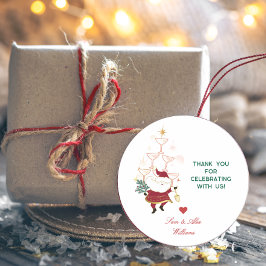 Tini Bit Merry Martini Office Christmas Santa Ronde Sticker