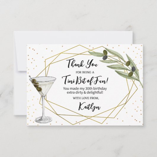 Tini Bit Of Fun Martini Soirée Bedankkaart (Voorkant)