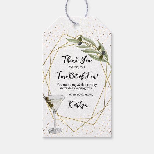 Tini Bit Of Fun Martini Soirée Cadeaulabel (Voorkant)