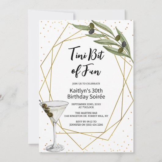 Tini Bit Of Fun Martini Soirée Kaart (Voorkant)