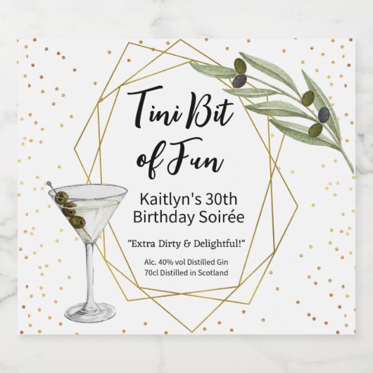 Tini Bit Of Fun Martini Soirée Likeurfles Etiket (Enkel label)