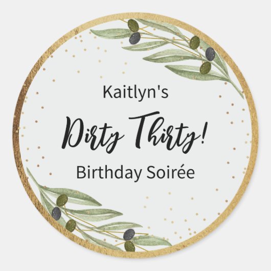 Tini Bit Of Fun Martini Soirée Ronde Sticker (Voorkant)