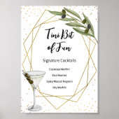 Tini Bit Of Fun Signature Cocktails Sign Poster (Voorkant)