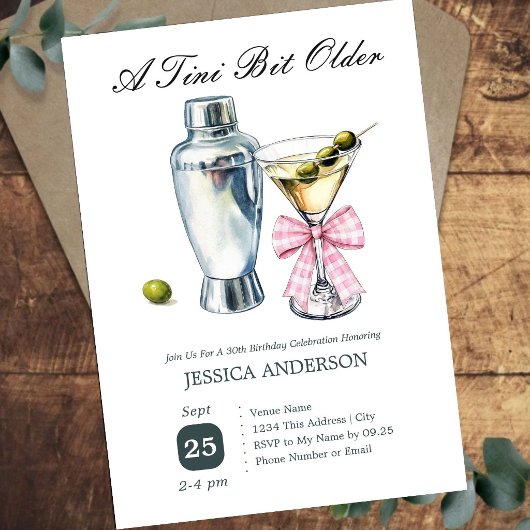 Tini Bit Older 30e Verjaardag Olijf Kaart