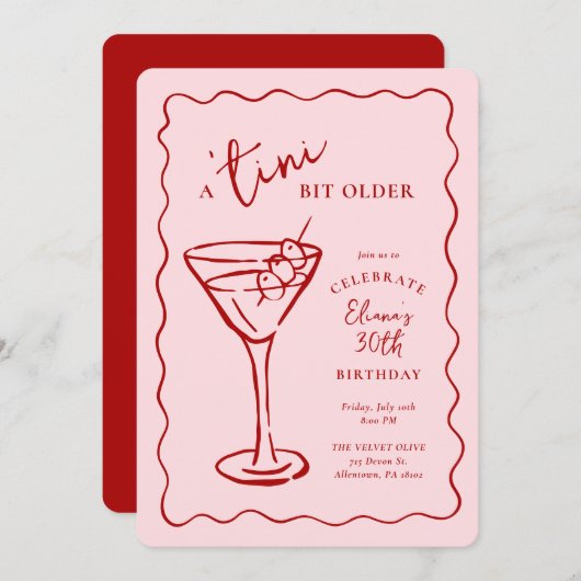 Tini Bit Older 30th Birthday Party Kaart (Voorkant / Achterkant)