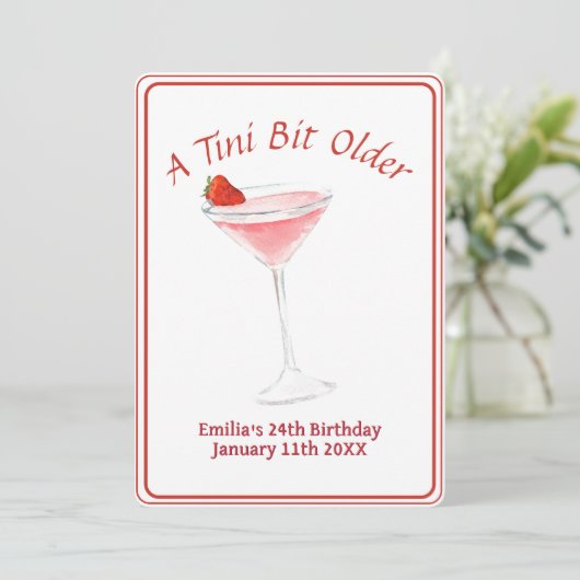 Tini bit older - Berry Drink Theme Kaart (Staand voorkant)