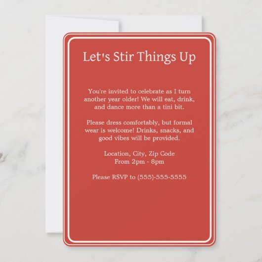 Tini bit older - Berry Drink Theme Kaart (Achterkant)