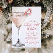 ‘Tini Bit Older Candy Cane Martini Birthday Party Kaart