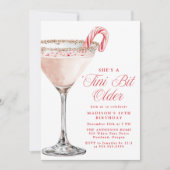 ‘Tini Bit Older Candy Cane Martini Birthday Party Kaart (Voorkant)