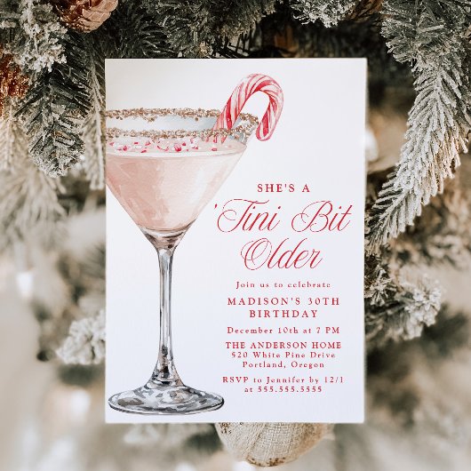‘Tini Bit Older Candy Cane Martini Verjaardagsfees Kaart