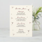 Tini Bit Older Cherry Martini Hand Getekende Menu Kaart (Staand voorkant)