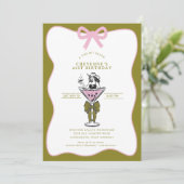 Tini Bit Older Cowgirl Whimsical Hand Drawn  Kaart (Staand voorkant)